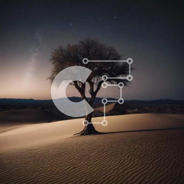 Intra Συλλεκτικό Ξύλινο Παζλ Plywood  4mm - Απομονωμένο δέντρο στο τοπίο της ερήμου Σε Ξύλινο Κουτί - Διαστάσεις: 10x10 cm – 25 κομμάτια