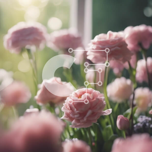 Intra Συλλεκτικό Ξύλινο Παζλ Plywood  4mm - Ζωντανό μπουκέτο με ροζ λουλούδια Σε Ξύλινο Κουτί - Διαστάσεις: 10x10 cm – 25 κομμάτια