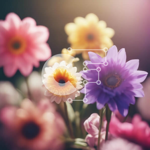 Intra Συλλεκτικό Ξύλινο Παζλ Plywood  4mm - Πολύχρωμο βάζο με μαργαρίτες, γαρύφαλλα και ηλίανθους Σε Ξύλινο Κουτί - Διαστάσεις: 10x10 cm – 25 κομμάτια