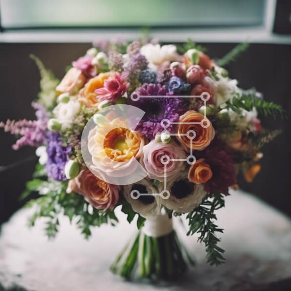 Intra Συλλεκτικό Ξύλινο Παζλ Plywood  4mm - Πολύχρωμο μπουκέτο λουλουδιών δίπλα στο παράθυρο Σε Ξύλινο Κουτί - Διαστάσεις: 10x10 cm – 25 κομμάτια