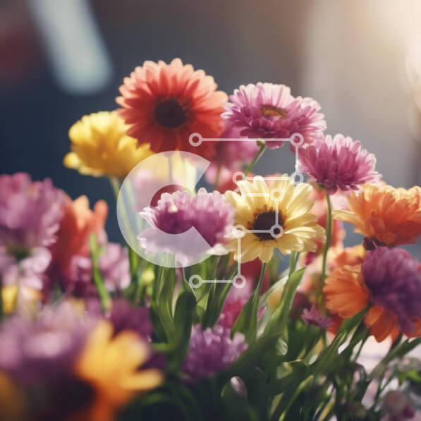 Intra Συλλεκτικό Ξύλινο Παζλ Plywood  4mm - Πολύχρωμο μπουκέτο λουλουδιών σε ανοιχτό βάζο Σε Ξύλινο Κουτί - Διαστάσεις: 10x10 cm – 25 κομμάτια