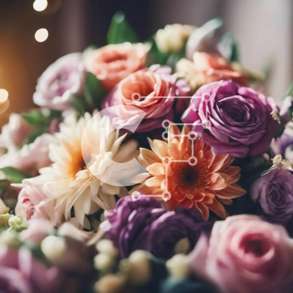 Σετ των 2 Intra Συλλεκτικό Ξύλινο Παζλ Plywood  4mm - Πολύχρωμο μπουκέτο λουλουδιών σε κομψό τραπέζι Σε Ξύλινο Κουτί - Διαστάσεις: 10x10 cm – 25 κομμάτια