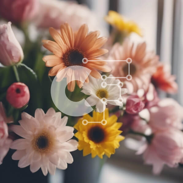 Intra Συλλεκτικό Ξύλινο Παζλ Plywood  4mm - Βάζο με λουλούδια με μαργαρίτες, τουλίπες και γαρύφαλλα Σε Ξύλινο Κουτί - Διαστάσεις: 10x10 cm – 25 κομμάτια