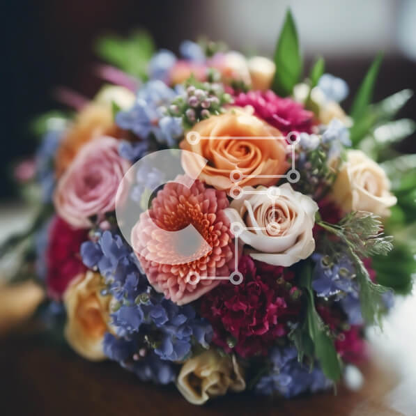 Intra Συλλεκτικό Ξύλινο Παζλ Plywood  4mm - Πολύχρωμο μπουκέτο λουλουδιών στο τραπέζι Σε Ξύλινο Κουτί - Διαστάσεις: 10x10 cm – 25 κομμάτια