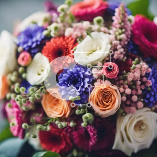 Intra Συλλεκτικό Ξύλινο Παζλ Plywood  4mm - Ζωντανό μπουκέτο με πολύχρωμα λουλούδια για εκδηλώσεις και γιορτές Σε Ξύλινο Κουτί - Διαστάσεις: 10x10 cm – 25 κομμάτια