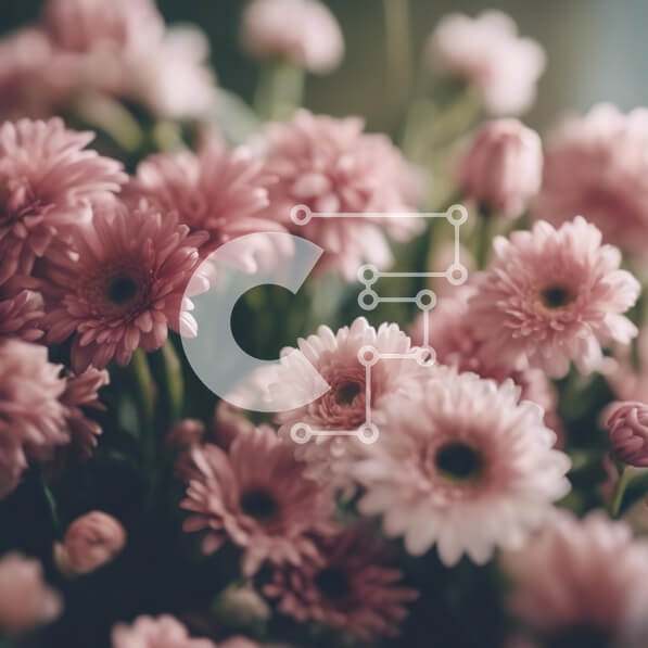 Intra Συλλεκτικό Ξύλινο Παζλ Plywood  4mm - Μπουκέτο με ροζ λουλούδια σε διάφορα μεγέθη και σχήματα Σε Ξύλινο Κουτί - Διαστάσεις: 10x10 cm – 25 κομμάτια