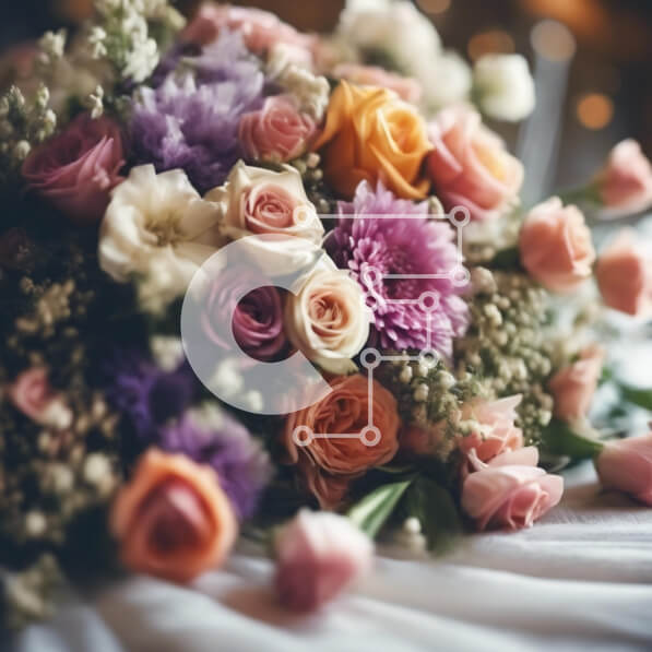 Intra Συλλεκτικό Ξύλινο Παζλ Plywood  4mm - Πολύχρωμο μπουκέτο λουλουδιών σε άδειο τραπέζι Σε Ξύλινο Κουτί - Διαστάσεις: 10x10 cm – 25 κομμάτια