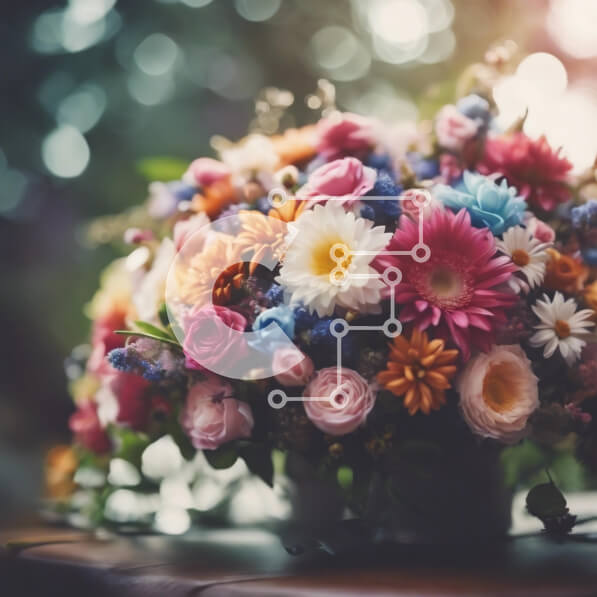 Intra Συλλεκτικό Ξύλινο Παζλ Plywood  4mm - Πολύχρωμο βάζο με λουλούδια σε ξύλινο τραπέζι Σε Ξύλινο Κουτί - Διαστάσεις: 10x10 cm – 25 κομμάτια