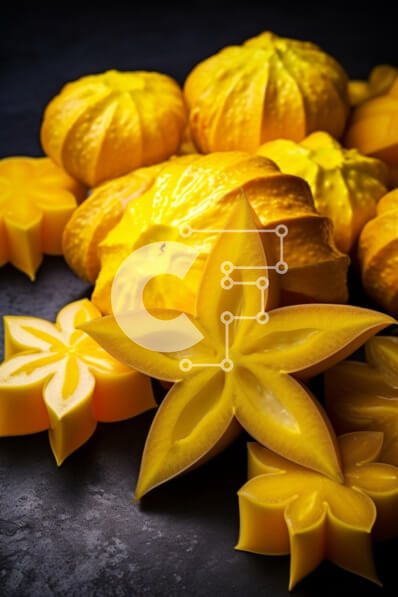 Σετ των 2 Intra Συλλεκτικό Ξύλινο Παζλ Plywood  4mm - Κίτρινα αστεράκια και μικτά φρούτα που τακτοποιούνται σε ένα τραπέζι Σε Ξύλινο Κουτί - Διαστάσεις: 10x10 cm – 25 κομμάτια