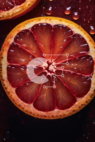 Σετ των 2 Intra Συλλεκτικό Ξύλινο Παζλ Plywood  4mm - Φρεσκοκομμένα γκρέιπφρουτ με σταγόνες νερού σε σκοτεινή επιφάνεια Σε Ξύλινο Κουτί - Διαστάσεις: 10x10 cm – 25 κομμάτια