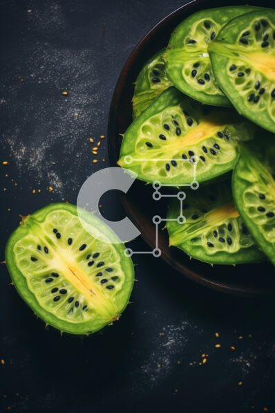 Σετ των 2 Intra Συλλεκτικό Ξύλινο Παζλ Plywood  4mm - Μπολ με φρέσκες φέτες φρούτων ακτινίδιο σε ένα τραπέζι Σε Ξύλινο Κουτί - Διαστάσεις: 10x10 cm – 25 κομμάτια