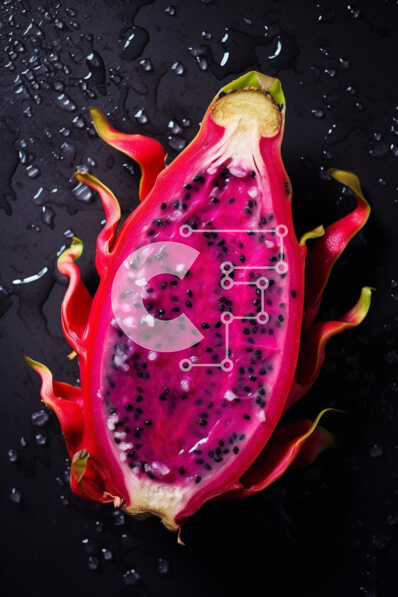 Σετ των 2 Intra Συλλεκτικό Ξύλινο Παζλ Plywood  4mm - Φρεσκοκομμένο Dragonfruit με Σταγόνες Νερού Σε Ξύλινο Κουτί - Διαστάσεις: 10x10 cm – 25 κομμάτια