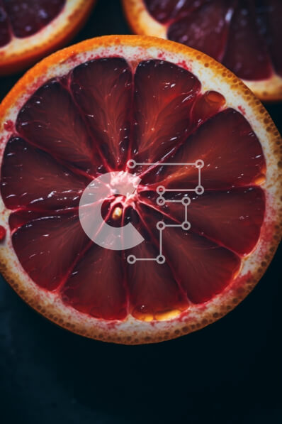 Σετ των 2 Intra Συλλεκτικό Ξύλινο Παζλ Plywood  4mm - Φρεσκοκομμένα γκρέιπφρουτ σε μαύρη επιφάνεια Σε Ξύλινο Κουτί - Διαστάσεις: 10x10 cm – 25 κομμάτια