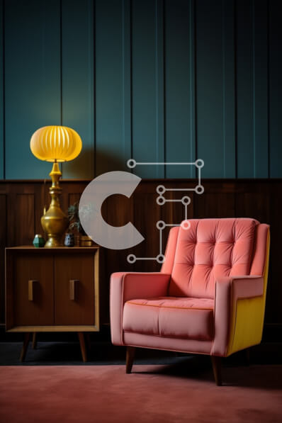 Intra Συλλεκτικό Ξύλινο Παζλ Plywood  4mm - Ροζ καρέκλα και τραπεζάκι σε όμορφα διακοσμημένο δωμάτιο Σε Ξύλινο Κουτί - Διαστάσεις Puzzle: 10x10 cm – 25 κομμάτια