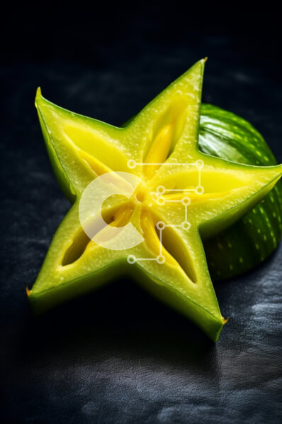 Σετ των 2 Intra Συλλεκτικό Ξύλινο Παζλ Plywood  4mm - Φρέσκα Starfruit και αγγούρια στην οθόνη Σε Ξύλινο Κουτί - Διαστάσεις: 10x10 cm – 25 κομμάτια