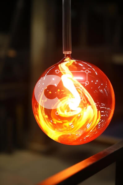 Intra Συλλεκτικό Ξύλινο Παζλ Plywood  4mm - Πορτοκαλί γυάλινη μπάλα που κρέμεται από μεταλλική ράβδο Σε Ξύλινο Κουτί - Διαστάσεις: 10x10 cm – 25 κομμάτια