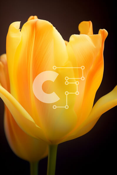 Σετ των 2 Intra Συλλεκτικό Ξύλινο Παζλ Plywood  4mm - Κοντινό πλάνο ανθισμένα κίτρινα λουλούδια τουλίπας Σε Ξύλινο Κουτί - Διαστάσεις: 10x10 cm – 25 κομμάτια