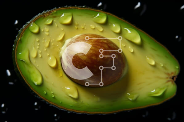 Σετ των 2 Intra Συλλεκτικό Ξύλινο Παζλ Plywood  4mm - Μισοφαγωμένο αβοκάντο με σταγόνες νερού Σε Ξύλινο Κουτί - Διαστάσεις: 10x10 cm – 25 κομμάτια