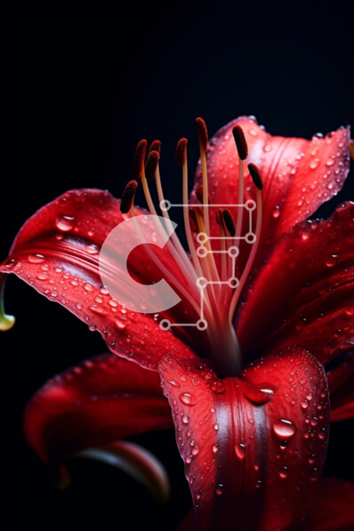 Σετ των 2 Intra Συλλεκτικό Ξύλινο Παζλ Plywood  4mm - Κόκκινο λουλούδι με σταγονίδια νερού Σε Ξύλινο Κουτί - Διαστάσεις: 10x10 cm – 25 κομμάτια