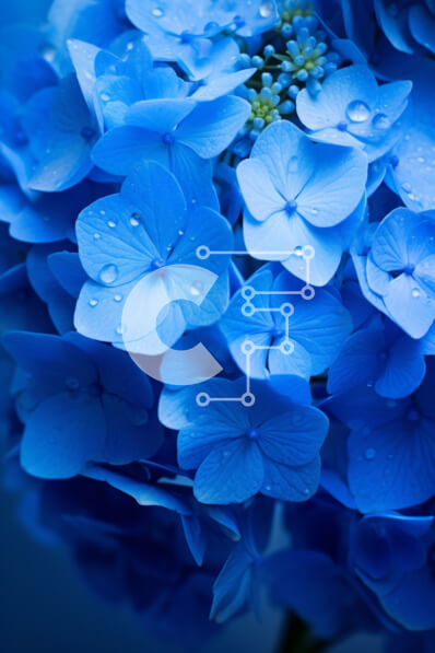 Σετ των 2 Intra Συλλεκτικό Ξύλινο Παζλ Plywood  4mm - Μπουκέτο μπλε λουλούδια με σταγονίδια νερού Σε Ξύλινο Κουτί - Διαστάσεις: 10x10 cm – 25 κομμάτια