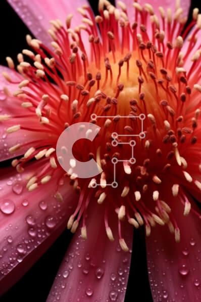 Σετ των 2 Intra Συλλεκτικό Ξύλινο Παζλ Plywood  4mm - Ροζ λουλούδι με σταγονίδια νερού Σε Ξύλινο Κουτί - Διαστάσεις: 10x10 cm – 25 κομμάτια