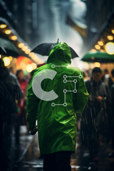 Intra Συλλεκτικό Ξύλινο Παζλ Plywood  4mm - Περπάτημα στη βροχή με την ομπρέλα Σε Ξύλινο Κουτί - Διαστάσεις Puzzle: 10x10 cm – 25 κομμάτια