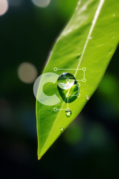 Σετ των 2 Intra Συλλεκτικό Ξύλινο Παζλ Plywood  4mm - Σταγονίδιο νερού στο πράσινο φύλλο Σε Ξύλινο Κουτί - Διαστάσεις: 10x10 cm – 25 κομμάτια