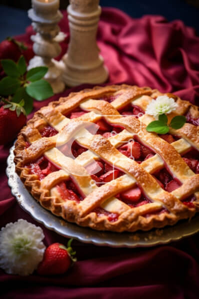 Σετ των 2 Intra Συλλεκτικό Ξύλινο Παζλ Plywood  4mm - Φραουλόπιτα με Καφασωτά και κεριά Σε Ξύλινο Κουτί - Διαστάσεις: 10x10 cm – 25 κομμάτια