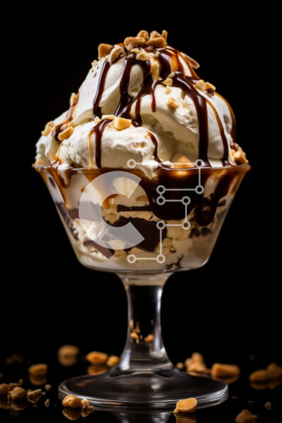 Σετ των 2 Intra Συλλεκτικό Ξύλινο Παζλ Plywood  4mm - Επιδόρπιο γυάλινο μπολ με παγωτό, σοκολάτα και φιστίκια Σε Ξύλινο Κουτί - Διαστάσεις: 10x10 cm – 25 κομμάτια