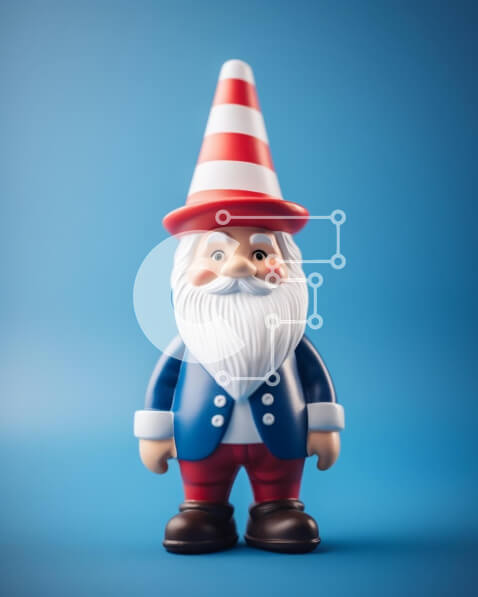 Intra Συλλεκτικό Ξύλινο Παζλ Plywood  4mm - Πατριωτικό παιχνιδιάρικο στολίδι με κόκκινο, λευκό και μπλε ριγέ καπέλο Σε Ξύλινο Κουτί - Διαστάσεις Puzzle: 10x10 cm – 25 κομμάτια