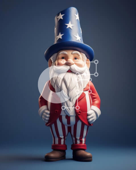 Intra Συλλεκτικό Ξύλινο Παζλ Plywood  4mm - Αμερικανικό 3D ειδώλιο Άγιου Βασίλη σε κόκκινο, λευκό και μπλε ρούχα Σε Ξύλινο Κουτί - Διαστάσεις: 10x10 cm – 25 κομμάτια