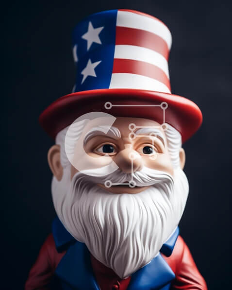 Intra Συλλεκτικό Ξύλινο Παζλ Plywood  4mm - Πατριωτικό ειδώλιο παιχνιδιού του θείου Σαμ για την Ημέρα της Ανεξαρτησίας Σε Ξύλινο Κουτί - Διαστάσεις: 10x10 cm – 25 κομμάτια