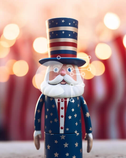 Intra Συλλεκτικό Ξύλινο Παζλ Plywood  4mm - Αμερικανικό πατριωτικό ειδώλιο για τον εορτασμό της 4ης Ιουλίου Σε Ξύλινο Κουτί - Διαστάσεις: 10x10 cm – 25 κομμάτια