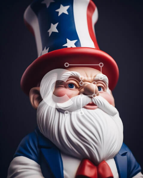 Intra Συλλεκτικό Ξύλινο Παζλ Plywood  4mm - Πατριωτικό ειδώλιο με καπέλο και γενειάδα αμερικανικής σημαίας Σε Ξύλινο Κουτί - Διαστάσεις: 10x10 cm – 25 κομμάτια