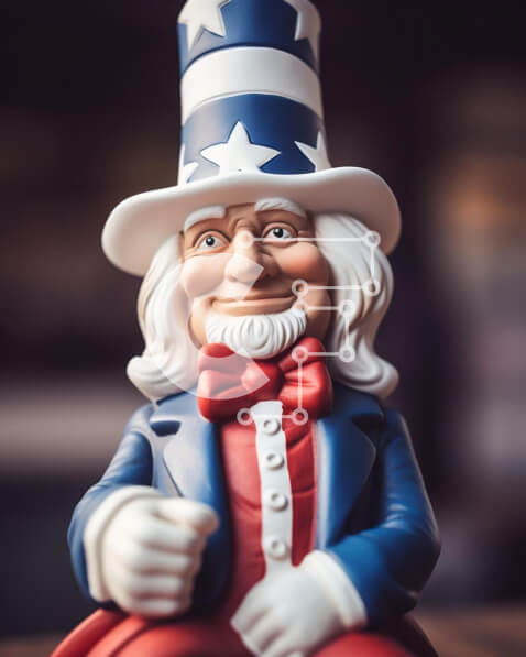 Intra Συλλεκτικό Ξύλινο Παζλ Plywood  4mm - Ειδώλιο Πατριωτικού Θείου για την 4η Ιουλίου και την Ημέρα των Βετεράνων Σε Ξύλινο Κουτί - Διαστάσεις: 10x10 cm – 25 κομμάτια