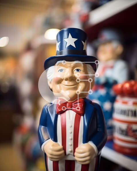 Intra Συλλεκτικό Ξύλινο Παζλ Plywood  4mm - Πατριωτικό άγαλμα θείου και ειδώλια Σε Ξύλινο Κουτί - Διαστάσεις: 10x10 cm – 25 κομμάτια