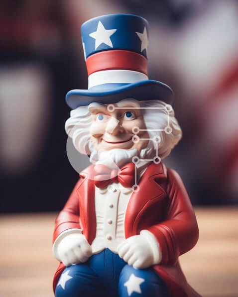 Intra Συλλεκτικό Ξύλινο Παζλ Plywood  4mm - Παιχνίδι ειδώλιο θείου με πατριωτική ενδυμασία Σε Ξύλινο Κουτί - Διαστάσεις: 10x10 cm – 25 κομμάτια