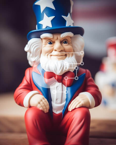 Intra Συλλεκτικό Ξύλινο Παζλ Plywood  4mm - Φιγούρα του θείου Σαμ για τους εορτασμούς της 4ης Ιουλίου Σε Ξύλινο Κουτί - Διαστάσεις: 10x10 cm – 25 κομμάτια