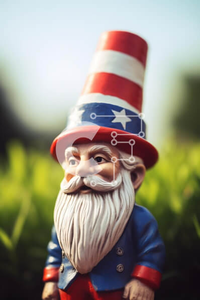 Intra Συλλεκτικό Ξύλινο Παζλ Plywood  4mm - Toy Gnome με πατριωτική ενδυμασία στο πράσινο γρασίδι Σε Ξύλινο Κουτί - Διαστάσεις Puzzle: 10x10 cm – 25 κομμάτια