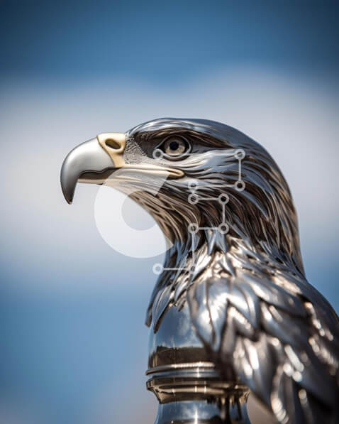 Intra Συλλεκτικό Ξύλινο Παζλ Plywood  4mm - Γλυπτό ενός αετού στην κουκούλα αυτοκινήτου Σε Ξύλινο Κουτί - Διαστάσεις: 10x10 cm – 25 κομμάτια