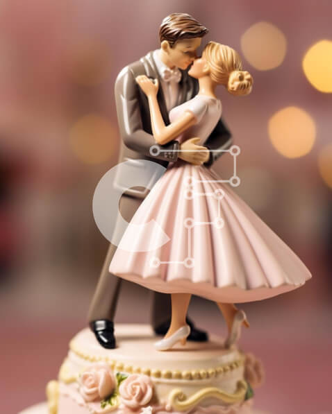 Intra Συλλεκτικό Ξύλινο Παζλ Plywood  4mm - Ειδώλιο γαμήλιας τούρτας με τη νύφη και τον γαμπρό να φιλιούνται Σε Ξύλινο Κουτί - Διαστάσεις: 10x10 cm – 25 κομμάτια