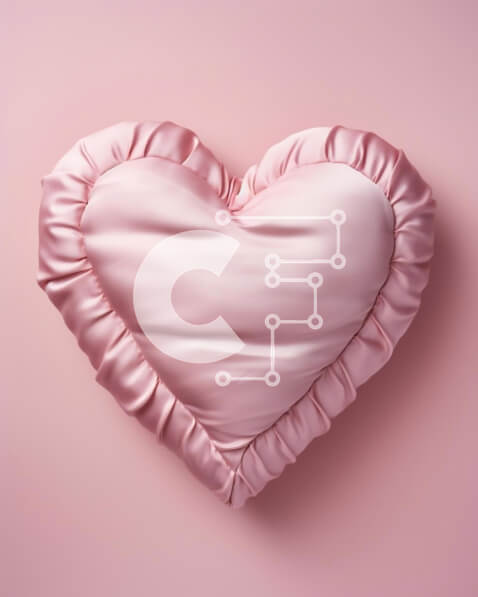 Intra Συλλεκτικό Ξύλινο Παζλ Plywood  4mm - Ροζ μαξιλάρι σε σχήμα καρδιάς σε ροζ φόντο Σε Ξύλινο Κουτί - Διαστάσεις Puzzle: 10x10 cm – 25 κομμάτια