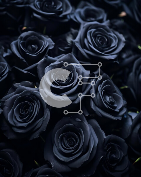 Intra Συλλεκτικό Ξύλινο Παζλ Plywood  4mm - Κομψή και ρομαντική σύνθεση μαύρα τριαντάφυλλα Σε Ξύλινο Κουτί - Διαστάσεις Puzzle: 10x10 cm – 25 κομμάτια