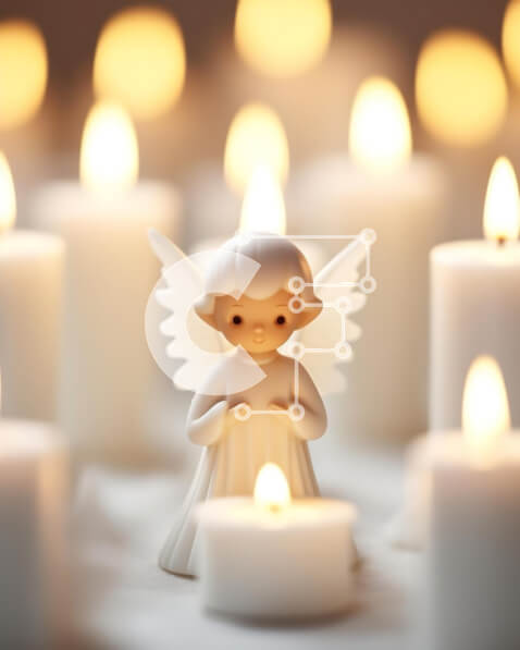 Intra Συλλεκτικό Ξύλινο Παζλ Plywood  4mm - Ειδώλιο αγγέλου με αναμμένα κεριά για την παραμονή των Χριστουγέννων και της Πρωτοχρονιάς Σε Ξύλινο Κουτί - Διαστάσεις: 10x10 cm – 25 κομμάτια