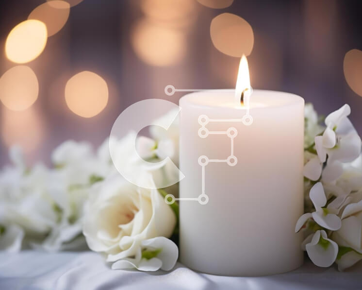 Intra Συλλεκτικό Ξύλινο Παζλ Plywood  4mm - Λευκό κερί και λουλούδια σε τραπεζομάντιλο Σε Ξύλινο Κουτί - Διαστάσεις: 10x10 cm – 25 κομμάτια