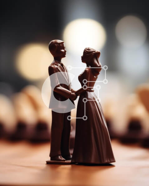 Intra Συλλεκτικό Ξύλινο Παζλ Plywood  4mm - Σοκολατένια ειδώλια στη σκακιέρα Σε Ξύλινο Κουτί - Διαστάσεις Puzzle: 10x10 cm – 25 κομμάτια