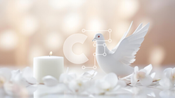 Intra Συλλεκτικό Ξύλινο Παζλ Plywood  4mm - Άσπρο περιστέρι ειδώλιο με λουλούδια και κεριά Σε Ξύλινο Κουτί - Διαστάσεις Puzzle: 10x10 cm – 25 κομμάτια