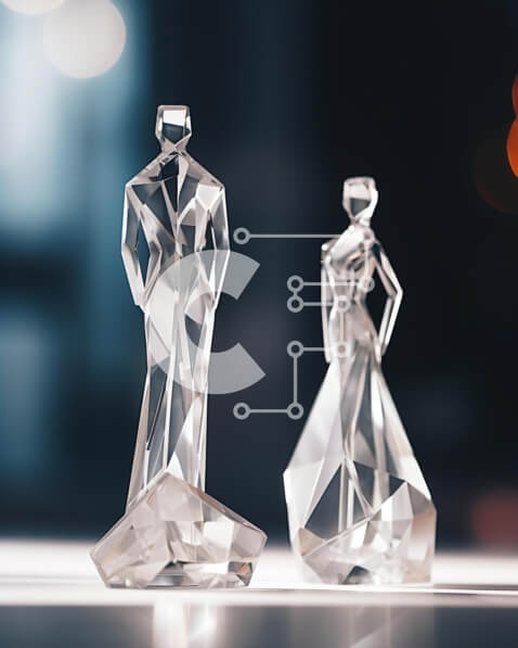 Intra Συλλεκτικό Ξύλινο Παζλ Plywood  4mm - Κομψά κρυστάλλινα ειδώλια γάμου Σε Ξύλινο Κουτί - Διαστάσεις: 10x10 cm – 25 κομμάτια