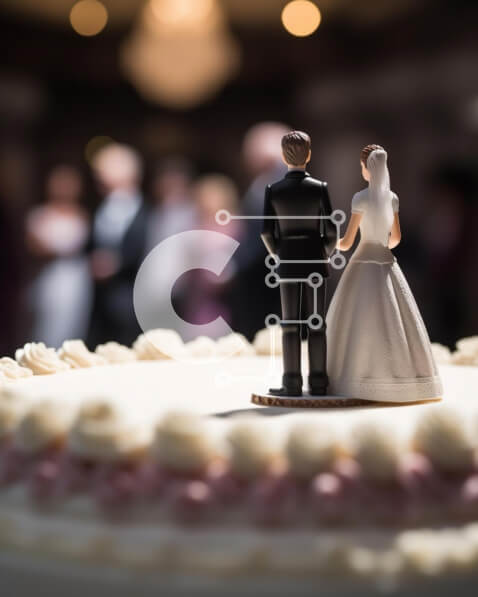 Intra Συλλεκτικό Ξύλινο Παζλ Plywood  4mm - Γαμήλια τούρτα με ειδώλια νύφης και γαμπρού Σε Ξύλινο Κουτί - Διαστάσεις: 10x10 cm – 25 κομμάτια