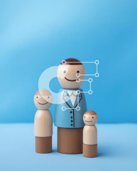 Intra Συλλεκτικό Ξύλινο Παζλ Plywood  4mm - Κομψές ξύλινες κούκλες με μανταλάκια σε οικογενειακή συγκέντρωση Σε Ξύλινο Κουτί - Διαστάσεις: 10x10 cm – 25 κομμάτια